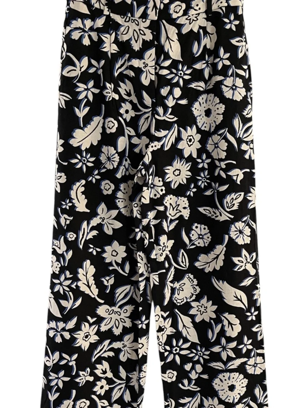 Zara Size Small Floral Print Highwaist Linen Wide Leg Pants, NWT
